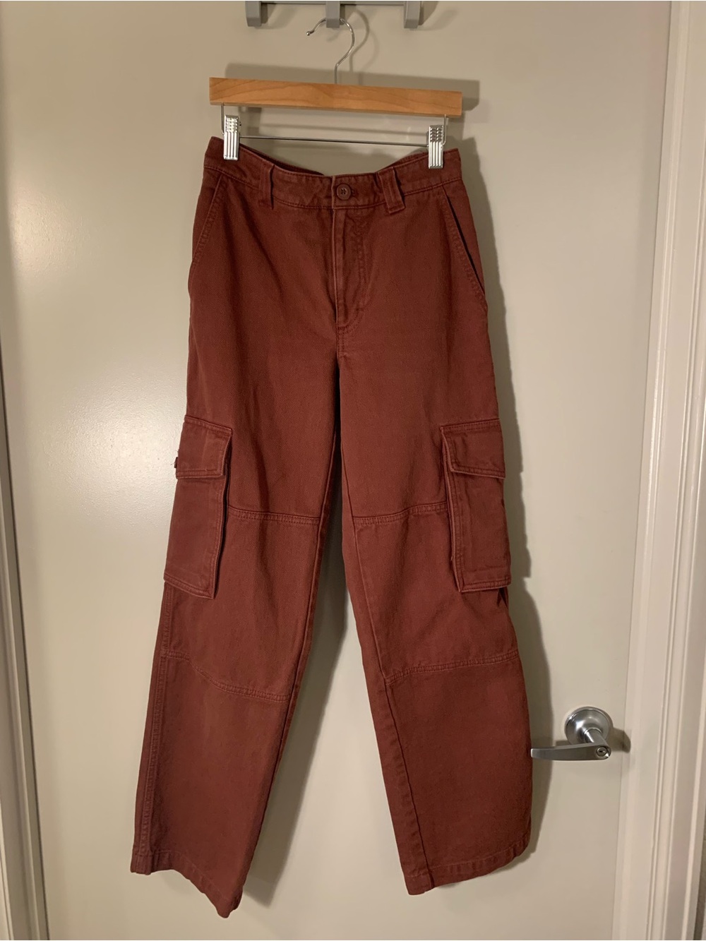Aritzia Women's Wide-Leg Cargo Pants in Rust